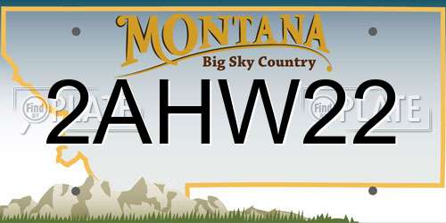2AHW22 Montana License Plate
