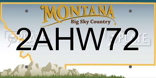 2AHW72 Montana License Plate