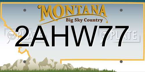 2AHW77 Montana License Plate