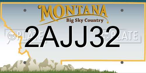 2AJJ32 Montana License Plate