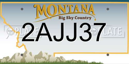2AJJ37 Montana License Plate