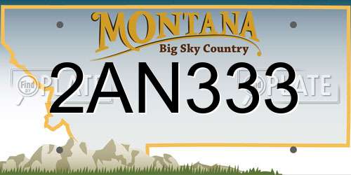 2AN333 Montana License Plate