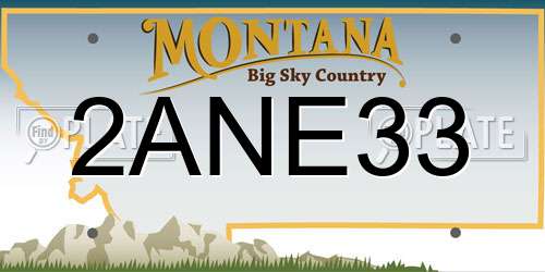 2ANE33 Montana License Plate