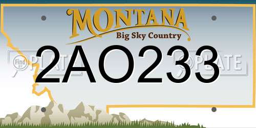 2AO233 Montana License Plate