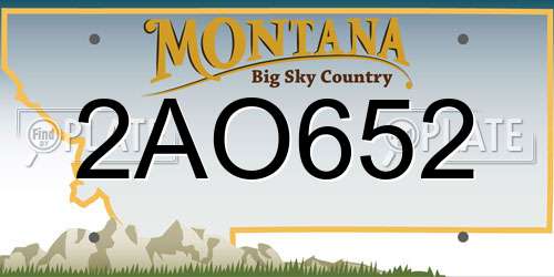 2AO652 Montana License Plate