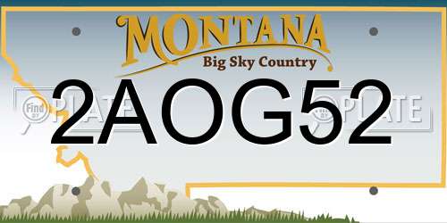 2AOG52 Montana License Plate