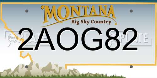 2AOG82 Montana License Plate