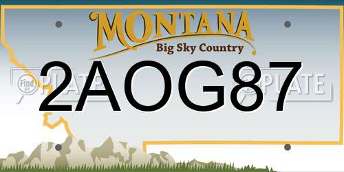 2AOG87 Montana License Plate