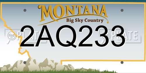 2AQ233 Montana License Plate