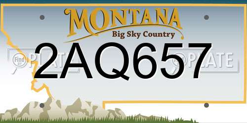 2AQ657 Montana License Plate