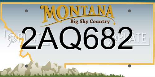 2AQ682 Montana License Plate