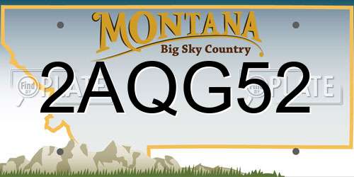 2AQG52 Montana License Plate