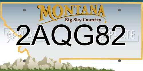 2AQG82 Montana License Plate
