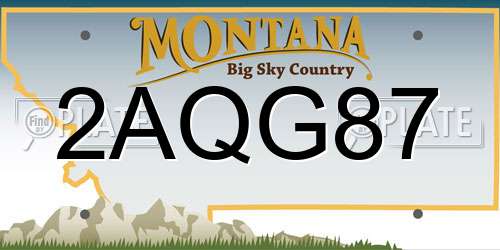 2AQG87 Montana License Plate
