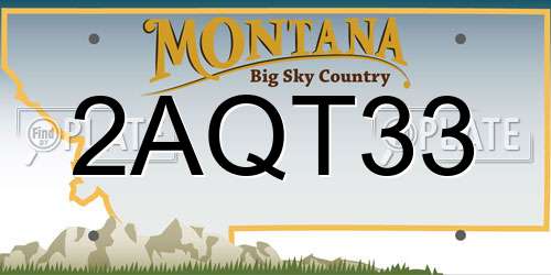 2AQT33 Montana License Plate