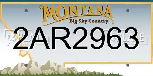 2AR2963 Montana License Plate