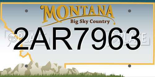 2AR7963 Montana License Plate