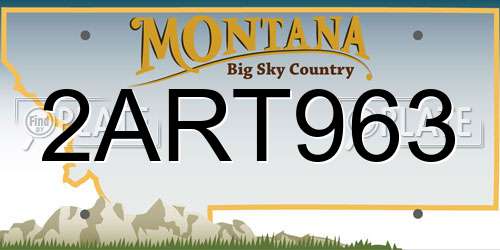 2ART963 Montana License Plate