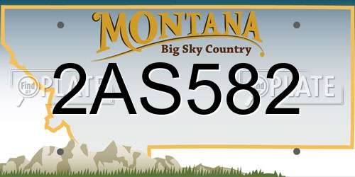 2AS582 Montana License Plate