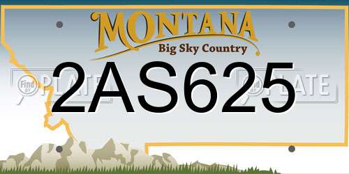 2AS625 Montana License Plate
