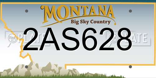2AS628 Montana License Plate