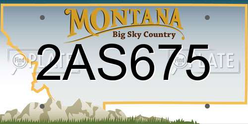 2AS675 Montana License Plate