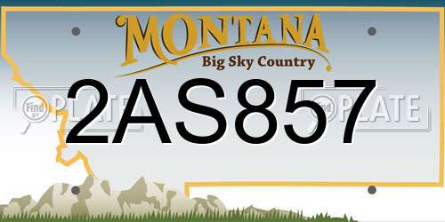 2AS857 Montana License Plate