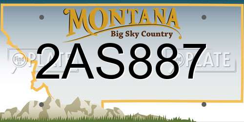 2AS887 Montana License Plate