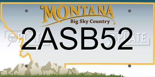2ASB52 Montana License Plate