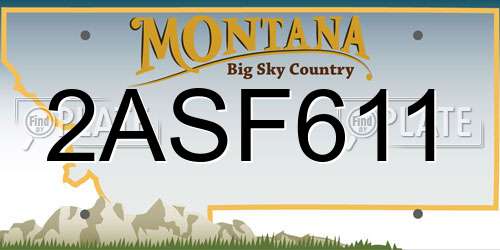 2ASF611 Montana License Plate