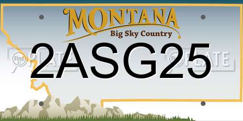 2ASG25 Montana License Plate