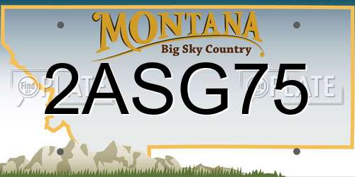 2ASG75 Montana License Plate
