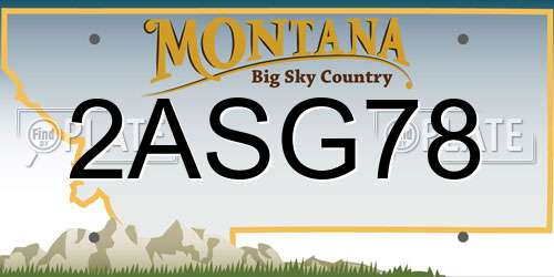 2ASG78 Montana License Plate