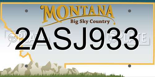 2ASJ933 Montana License Plate