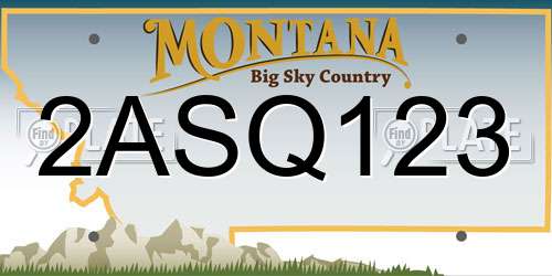 2ASQ123 Montana License Plate