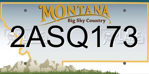 2ASQ173 Montana License Plate