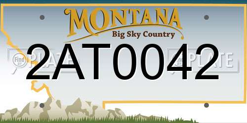 2AT0042 Montana License Plate