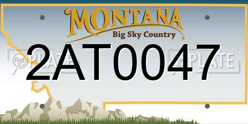 2AT0047 Montana License Plate