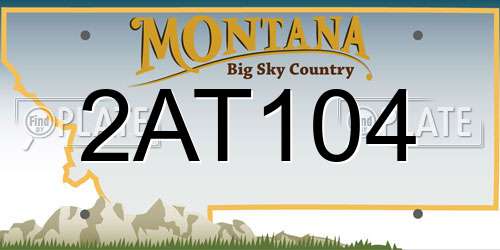 2AT104 Montana License Plate
