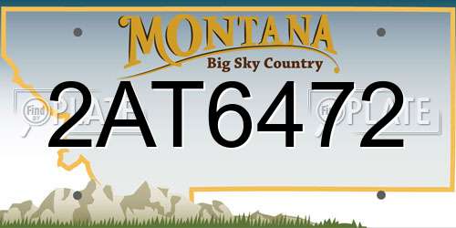 2AT6472 Montana License Plate