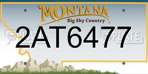 2AT6477 Montana License Plate