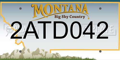 2ATD042 Montana License Plate