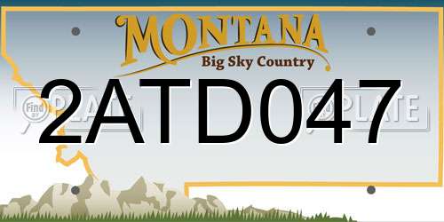 2ATD047 Montana License Plate