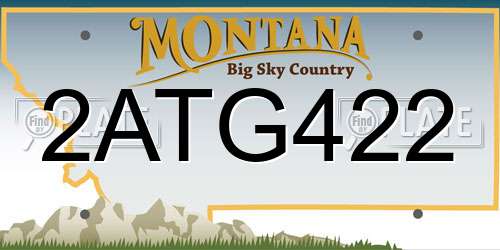 2ATG422 Montana License Plate