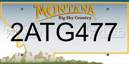 2ATG477 Montana License Plate
