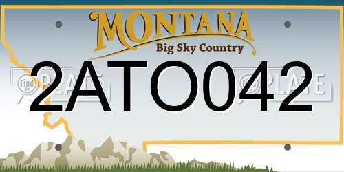 2ATO042 Montana License Plate