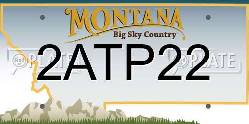 2ATP22 Montana License Plate