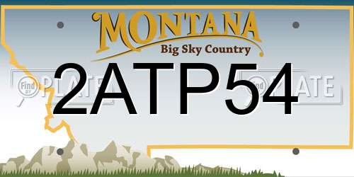 2ATP54 Montana License Plate