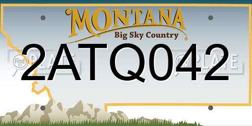 2ATQ042 Montana License Plate