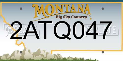 2ATQ047 Montana License Plate